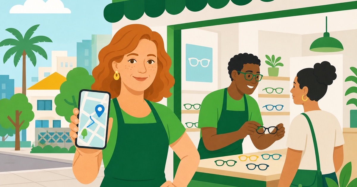 Comerciante apresenta no celular a localização do negócio no Google Maps
