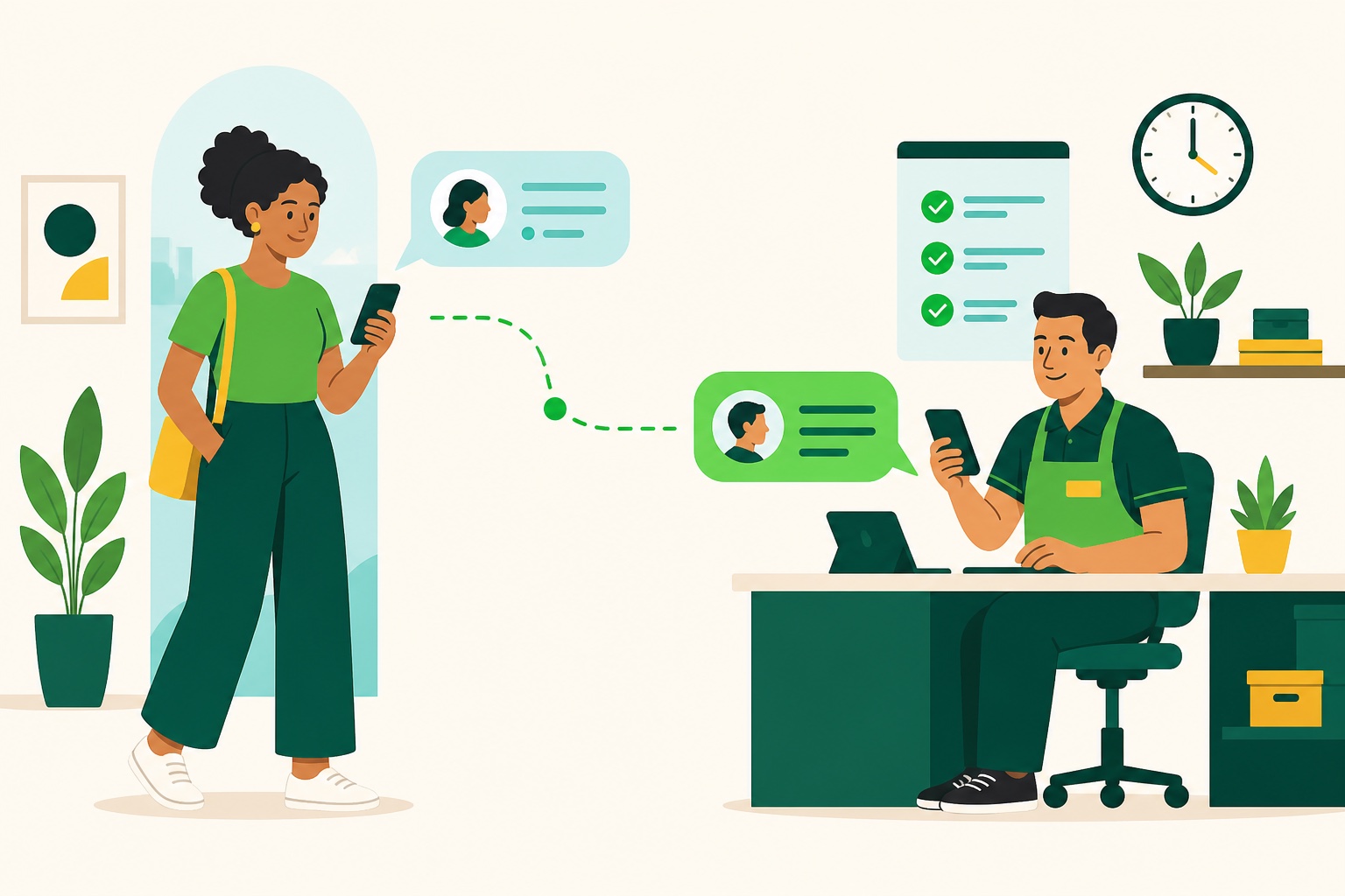Cliente inicia uma conversa pelo celular e atendente recebe o contexto para responder