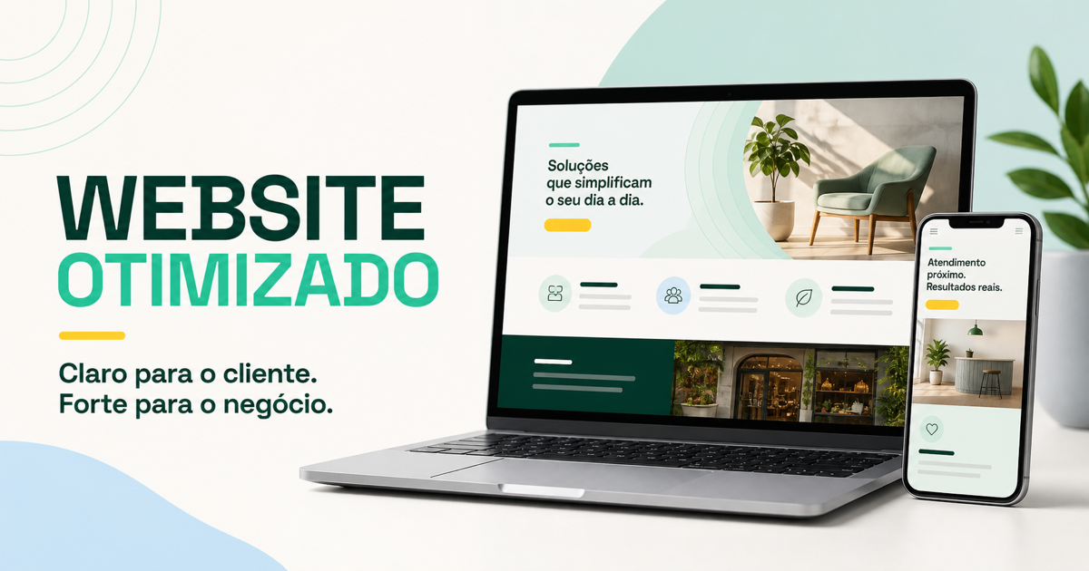 Website otimizado para apresentar o negócio e facilitar o próximo passo